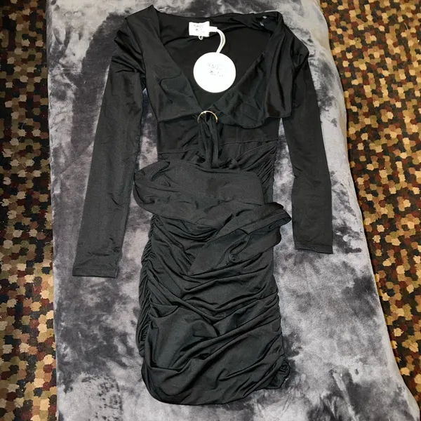 Princess Polly Santanna Mini Dress in Black Size 2 New with tag - Image 5