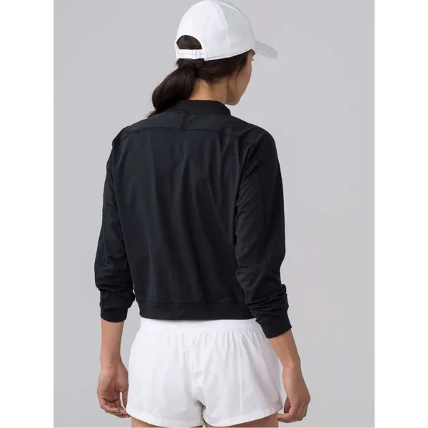 Lululemon Final Lap Jacket Black Perforated Mesh Lightweight Athletic Coat - Image 4