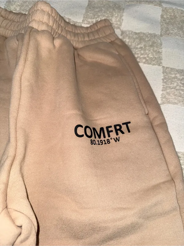 New COMFRT Cozy Fleece Sweatpants - Taupe/ Sand XS - Image 2