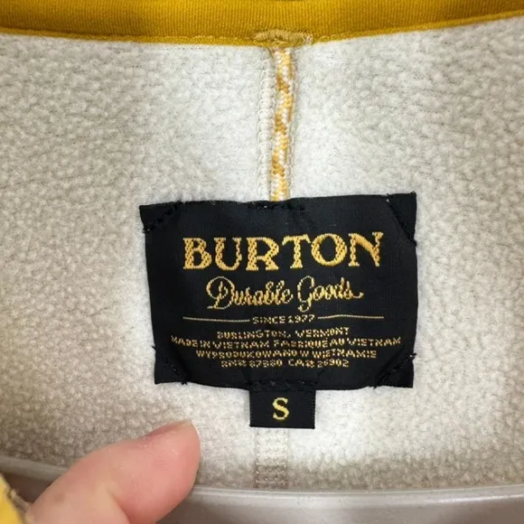 Burton Anouk Fleece Pullover Cream Mustard Yellow Snap Neck Jacket Gorpcore‎ Ski - Image 10