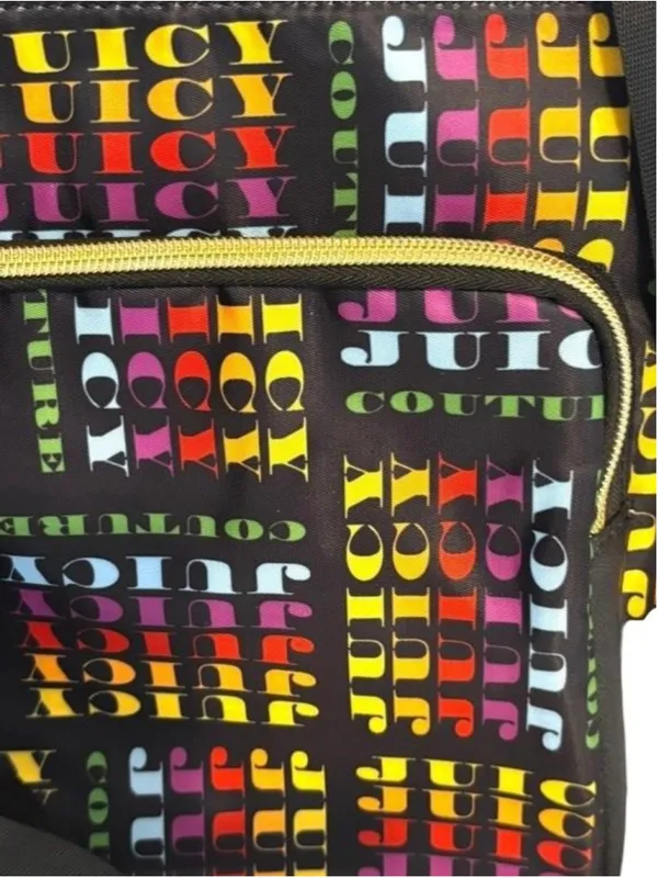 Juicy Couture Y2K Black Rainbow Logo Slim Crossbody Bag - Image 6