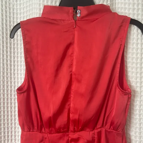 NWT She + Sky Sleeveless Satin Silk Dress with Twist Front High Neck Band Detail - Image 6