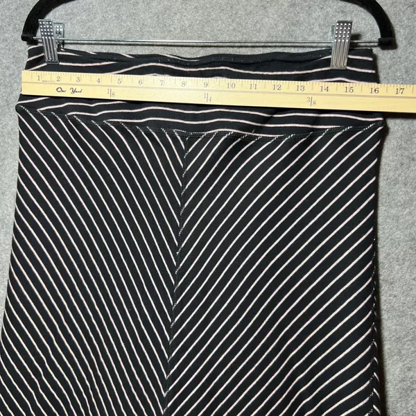 Aventura Womens‎ Black White Striped Maxi Skirt 100% Cotton Chevron Size Medium - Image 2