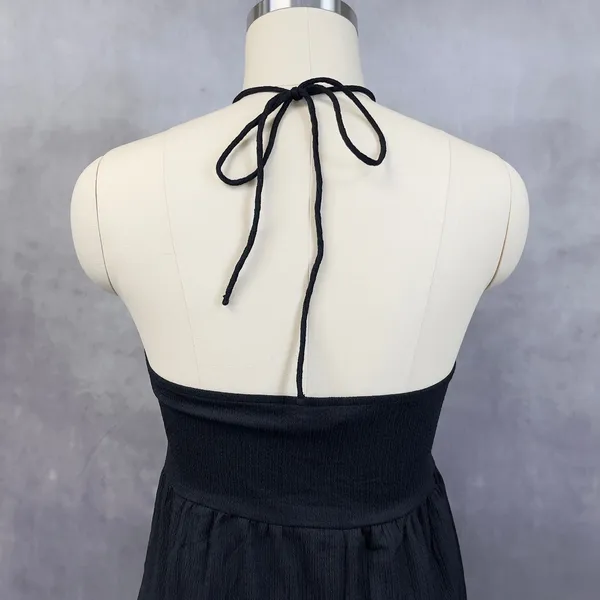 HM Halter Dress Women Large Ruched Bust Textured‎ Flowy Minimalist - Image 5