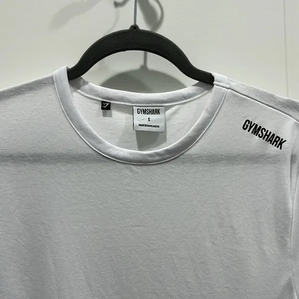 Gymshark White Essential Asymmetrical Side-tie tee Sz S - Image 2