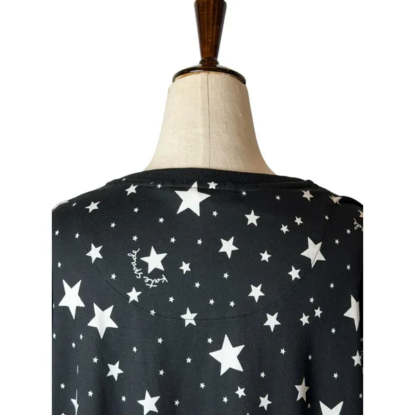 Kate Spade Pajama Top Women Large Black White Star Print NWT Whimsigoth Sleep‎ - Image 7