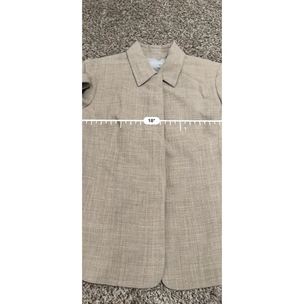 Liz Claiborne Collection Tan 100% Wool Hidden Button Blazer LCMU1144 Women 4 NEW - Image 6