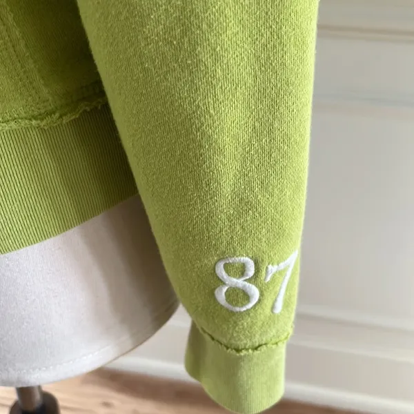 Retro Aeropostale Hoodie Lime Green Pullover Sweatshirt Womens Medium - Image 4