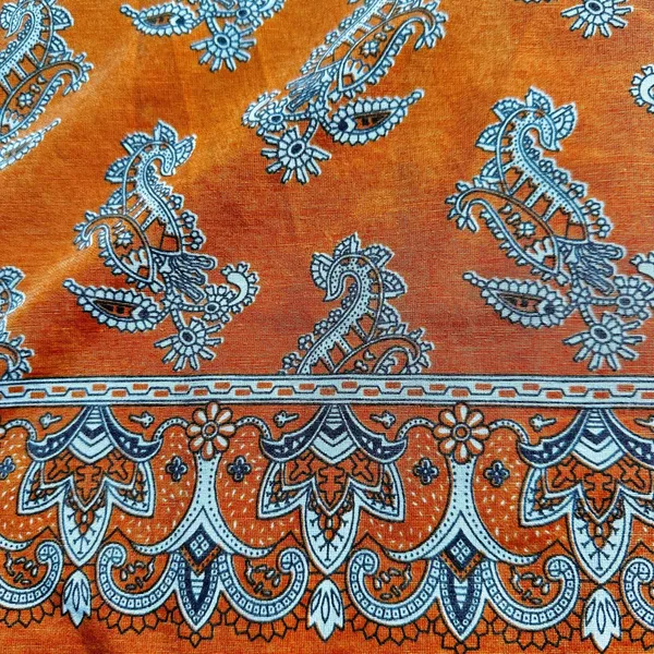 Burnt Orange Paisley Bandana Boho Cowgirl Western Square Scarf - Image 5
