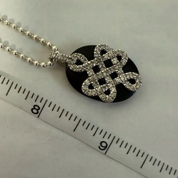 Sterling Silver Dots Chain & Onyx Pendant NWOT - Image 8