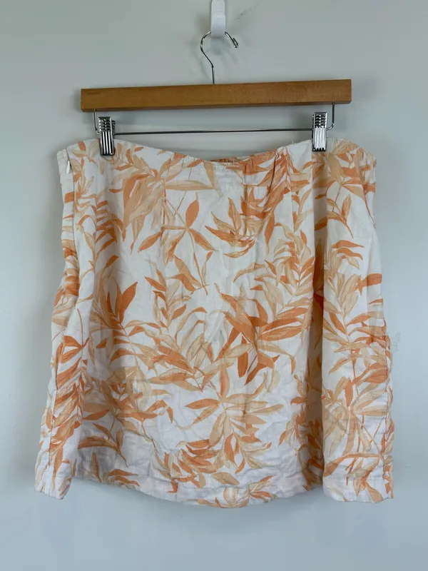 Abercrombie & Fitch Women's Large Linen Blend Tropical Palm Print Mini Skirt - Image 3