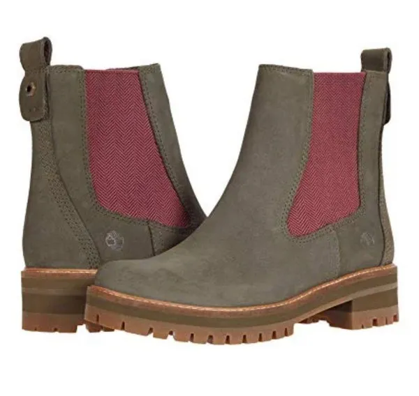 Timberland Courmayeur Valley Chelsea Boots, Olive Nubuck, Size 7.5 New in Box - Image 4