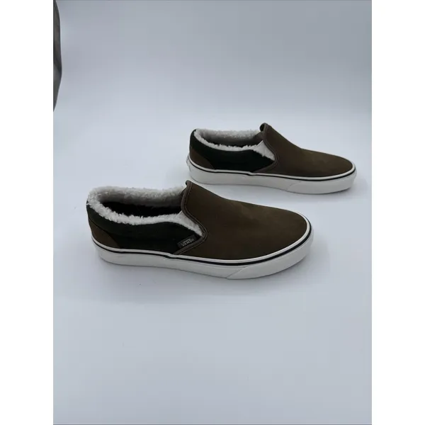 Vans Classic Slip-On Sherpa Kangaroo Women's 8.5 Men's 7 Brown Sneakers - Image 2