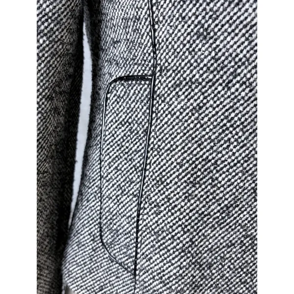 Banana Republic Pea Coat Black White Tweed Wool Blend Double Breasted 4 - Image 6