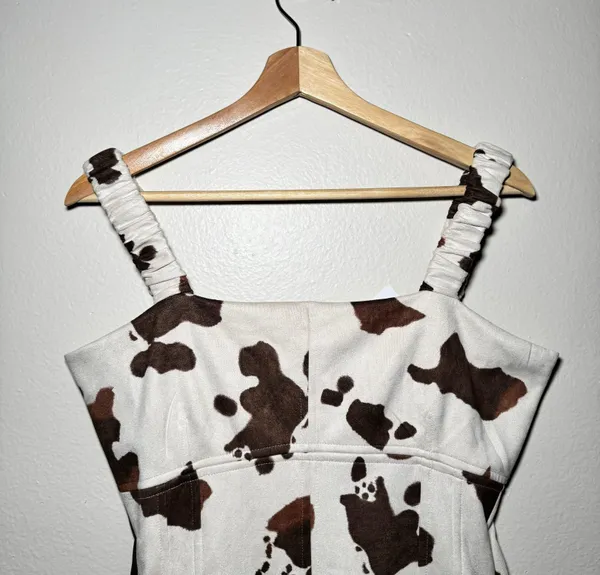 BAEVELY | Brown Cow Print Dress Romper - Image 4