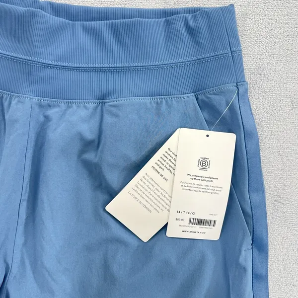 Athleta Nolita‎ Slim Tapered Crop Pants Light Blue Women 14 Pockets Relaxed Fit - Image 10