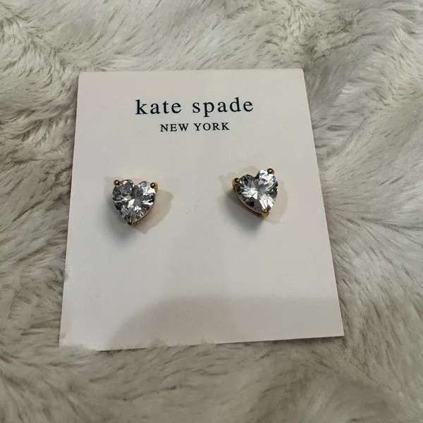Kate Spade Shining Heart-Shaped Zircon Heart Crystals Stud Women's Earrings New - Image 4