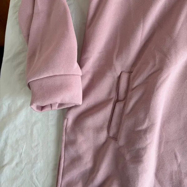 Women's Oversized Hoodie Dress with Split Sides Blush Size XL #260495 - Image 2