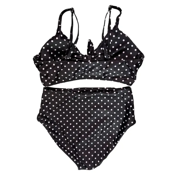NWT Blooming Jelly Polka Dot High Waisted Bikini Set Tie Knot Medium - Image 5