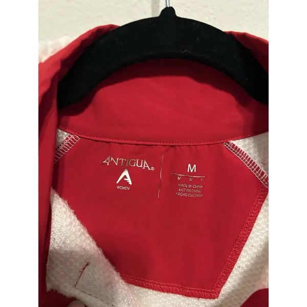 Antigua Women’s M Georgia Bulldogs Sherpa Half Zip Pullover Jacket White/Red - Image 6
