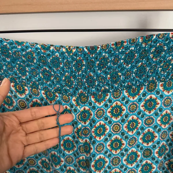 Alice + Olivia Small Russell Pants‎ High Waist Geo Teal Blue Wide Leg Boho Gypsy - Image 3