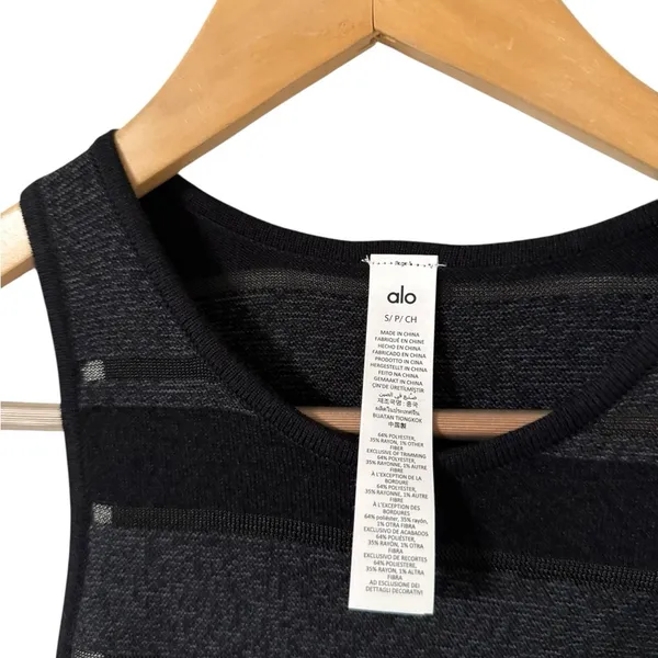 NWT ALO YOGA Sport Play Striped Black Knit Dress - Image 6