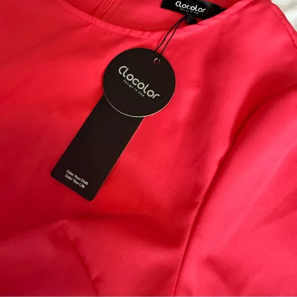 Clocolor dress with Multicolor Stripes‎ Red Size M - Image 3