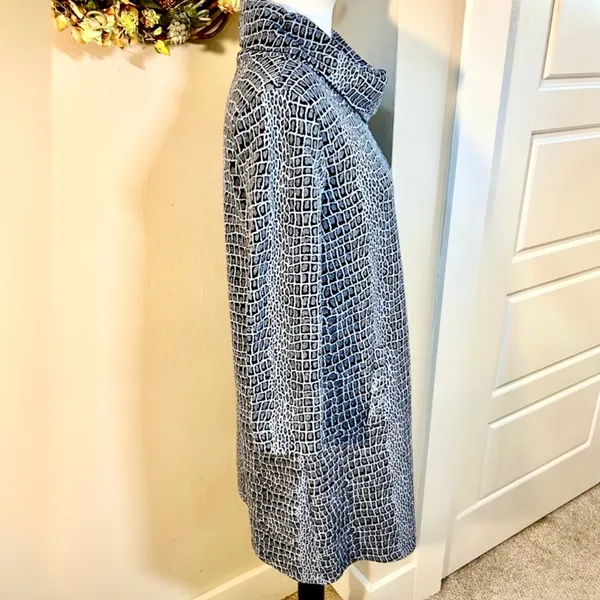 Tyler Boe Kim Print Cowl Neck Tunic Top Snake Print 3/4 Sleeve Stretch Knit~S💛 - Image 4