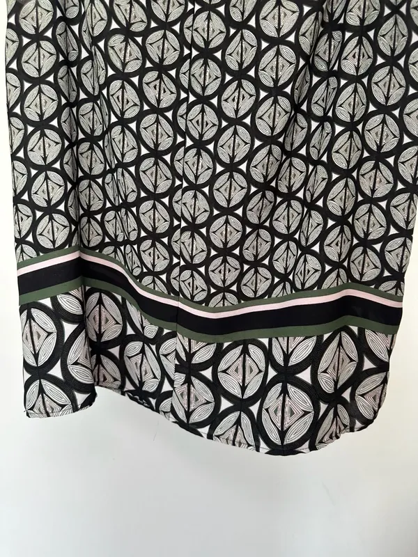 Ann Taylor Factory Green and Black Geometric Pattern Halter Tank Top Size M - Image 5