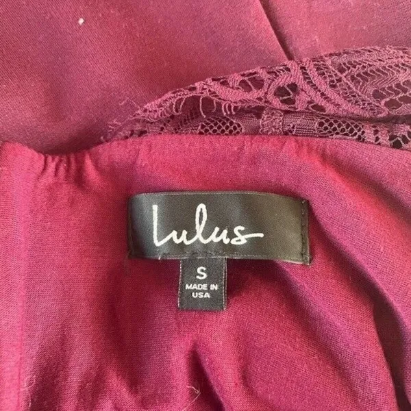 Lulus Endlessly Alluring Lace Bodycon Dress‎ in Wine Red Size Small - Image 7