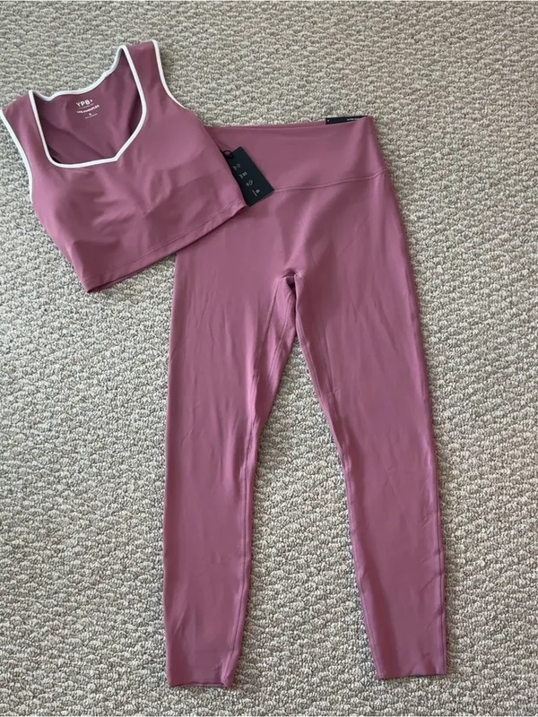Abercrombie & Fitch Mauve Pink Leggings & Sports Bra Set - Image 2