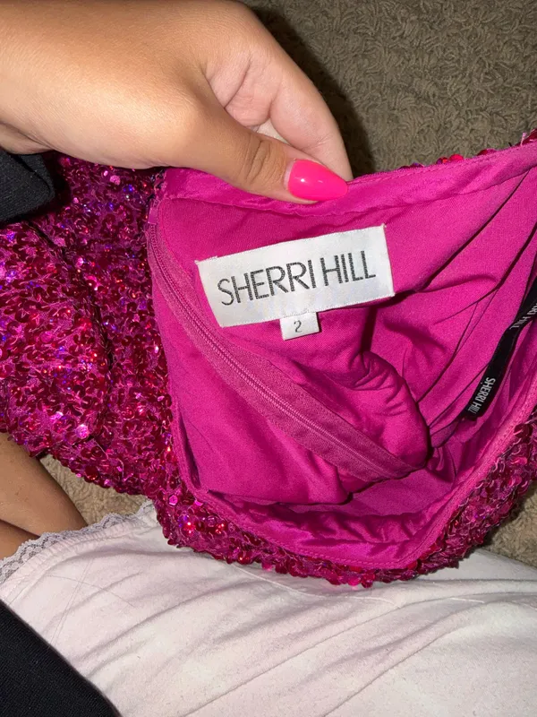 Sherri Hill Pink Sequin Dress - Image 5