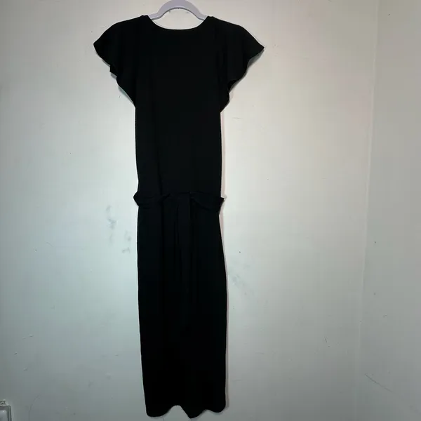 Paige Black Flutter‎ Sleeve V-Neck Maxi Dress with Tie Waist Small - Image 2