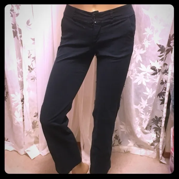 Old Navy Black Dress Pants | Tailored Business Casual Trousers | Size 4 - Image 2