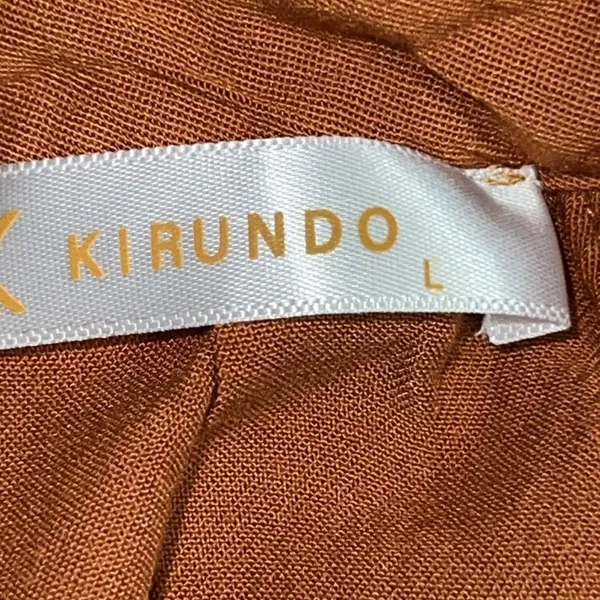 Kirundo Womens‎ Burnt Orange Halter Neck Pleated Mini Dress Rust Size L - Image 6