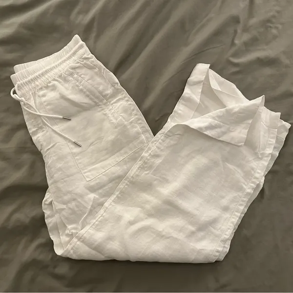 Athleta White Linen Pants - Image 7
