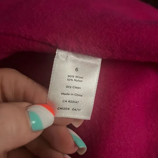 ✨TALBOTS RUFFLE-NECK DOUBLE-FACE SZ 6 HOT PINK JACKET✨ - Image 7