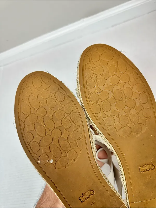Coach Carissa Leather Women's Espadrille Chalk Gold Pearl | C2794 - Size 10 B - Image 11
