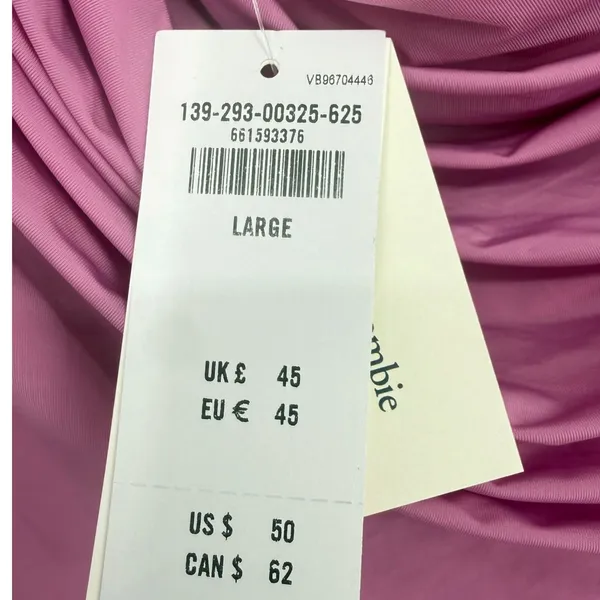 NWT Abercrombie & Fitch Womens Pink Draped Off Shoulder Ruched Top Size Large - Image 3