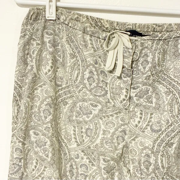 Ralph Lauren Cotton Grey Paisley Print Pull On Cotton Pajama‎ Pant Size Small - Image 2