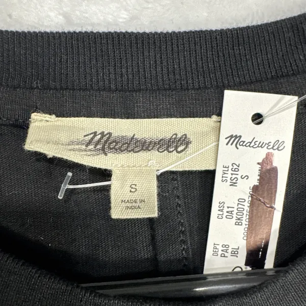 Madewell Black Cotton Relaxed Oversize Tee Size S Short Sleeve Minimalist Basic - Image 3