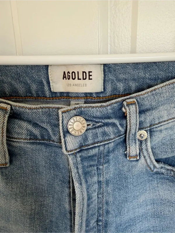 AGOLDE Jamie High‎ Rise Classic Light Wash Jeans Size 25 Button Fly - Image 2