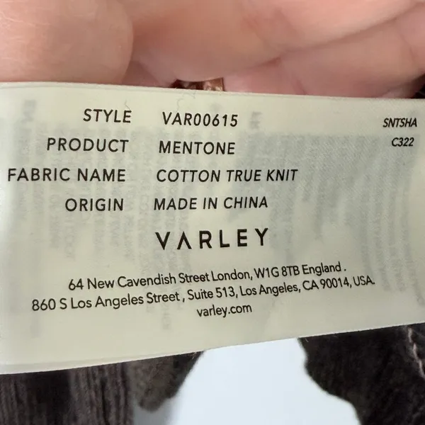 Varley Mentone Sweater XS Brown Marl Half Zip Cotton Ribbed Oversized Collar - Image 4