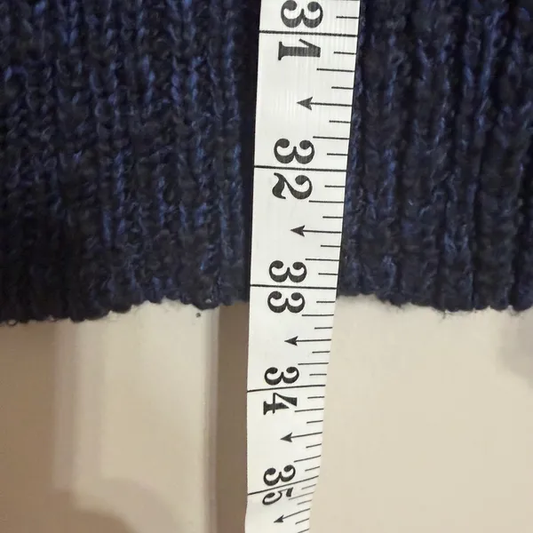 Abercrombie & Fitch Navy Blue White Striped Open Knit Cardigan Sweater XS/S - Image 7