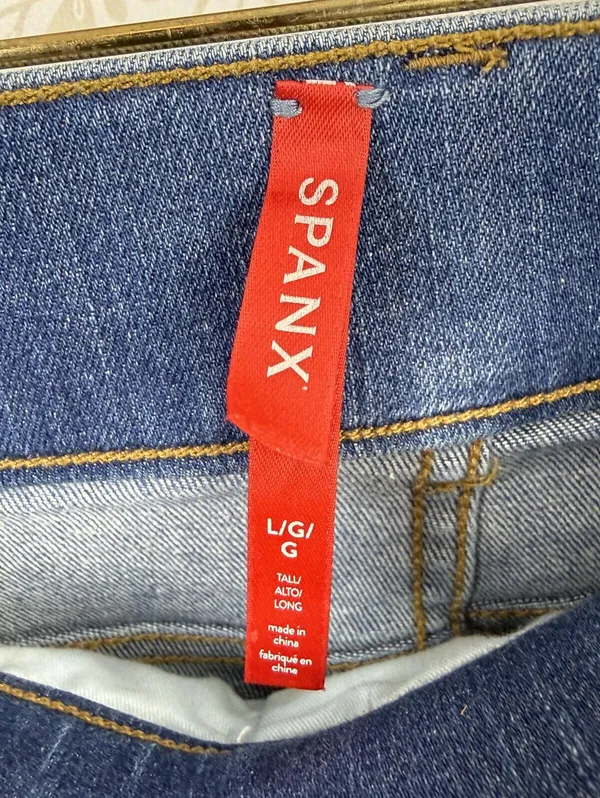 SPANX Vintage Indigo Straight-Leg Pull-on High-Rise Jeans - Size - Large - Image 6