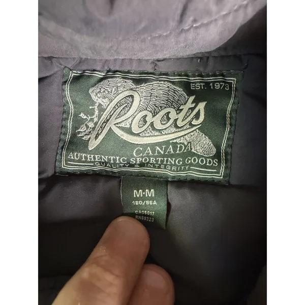 Roots Canada Women's M Charcoal Down Feather Quilted Puffer Snap Warm Jacket* - Image 3