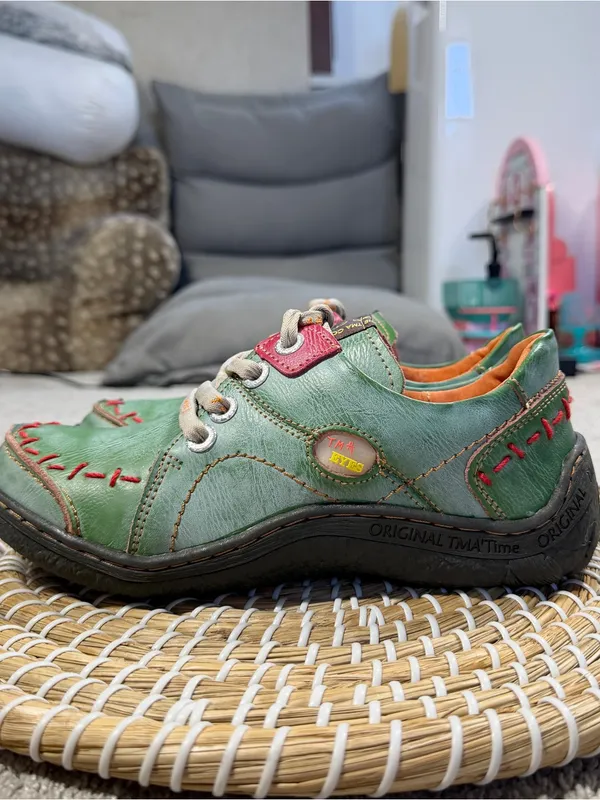 TMA Eyee Women’s Original TMA Time Green Leather Shoes Comfort Lace Up 6 - Image 5