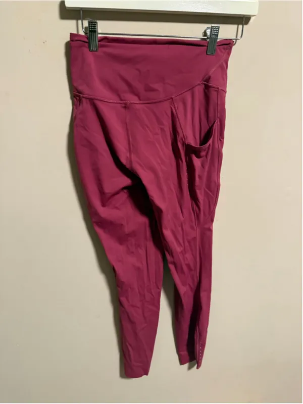 Lululemon Fast and Free High-Rise Tight 25" *Pockets Washed Mauve- Size 6 RARE - Image 2