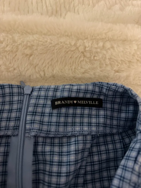 Brandy Melville Skirt Plaid Blue - Image 2