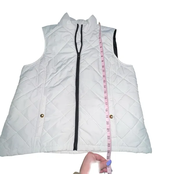 Lauren Ralph Lauren‎ Vest Womens Size XL White Quilted Zip Puffer Sleeveless - Image 5